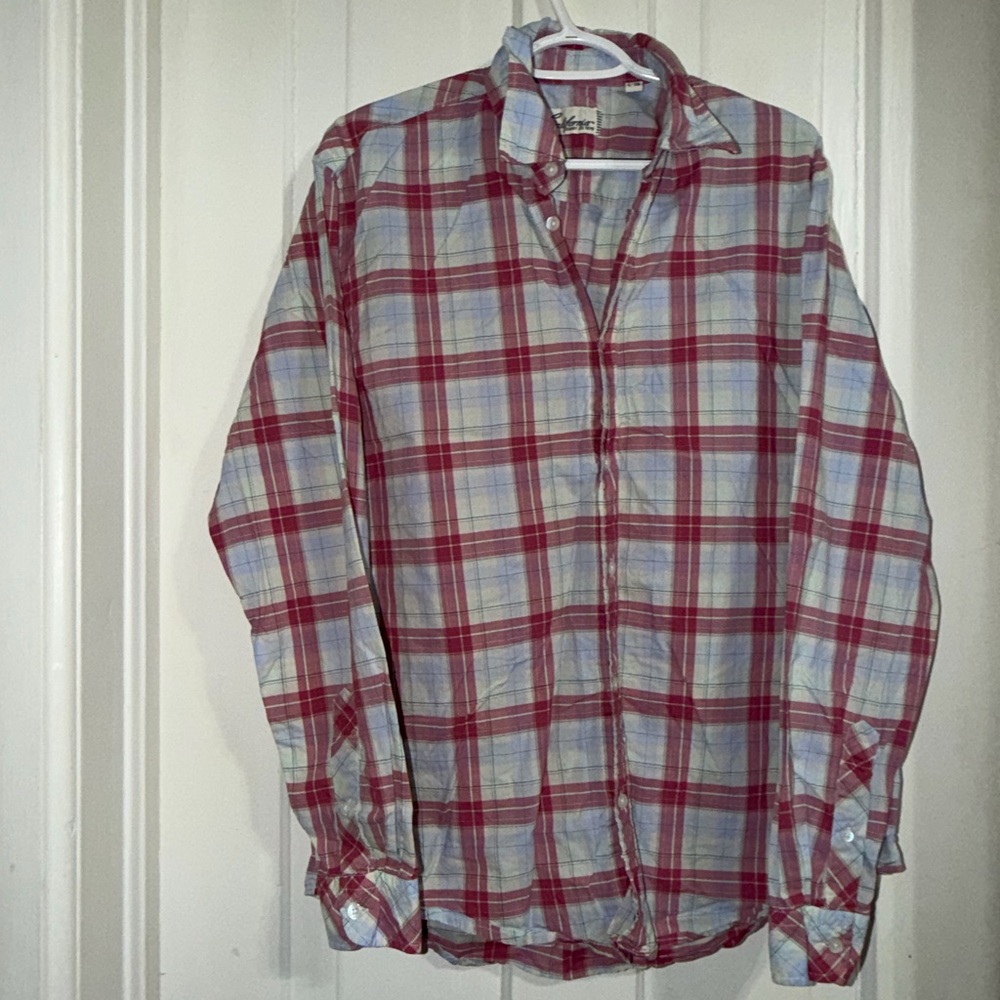 Men's California shirt co size large tall Plaid Shirt work casual